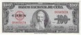 Kuba 100 Pesos 1954 stav F (B686567A)	